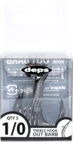 DEPS Treble Hook Out Barb [Black Nickel] #1/0 (5pcs)