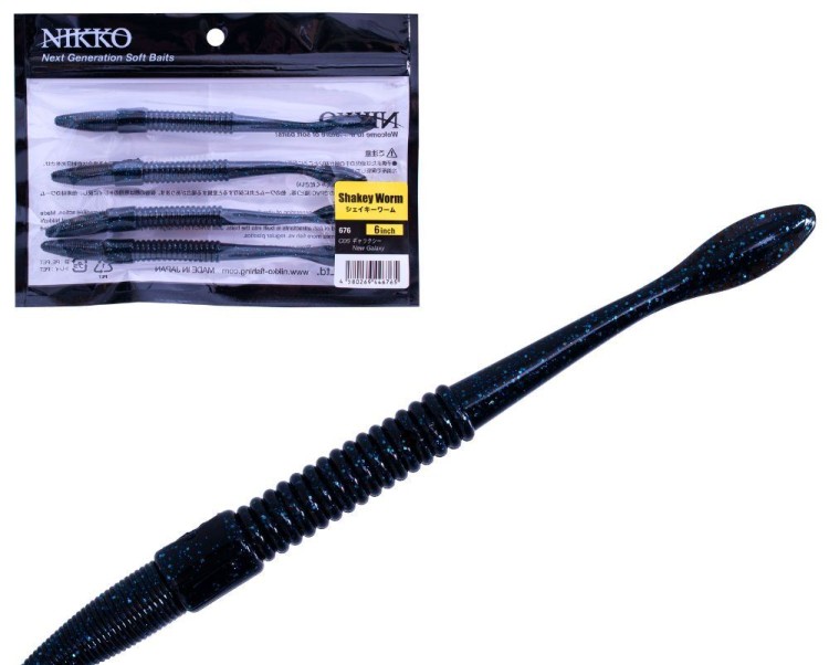 NIKKO 676 Shakey Worm 6'' #C06 New Galaxy