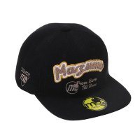 MAZUME MZCP-516 FLAT CAP Layered Logo Black