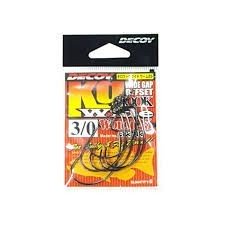 DECOY KG Hook Wide Worm25 [NS Black] #3/0 (6pcs)
