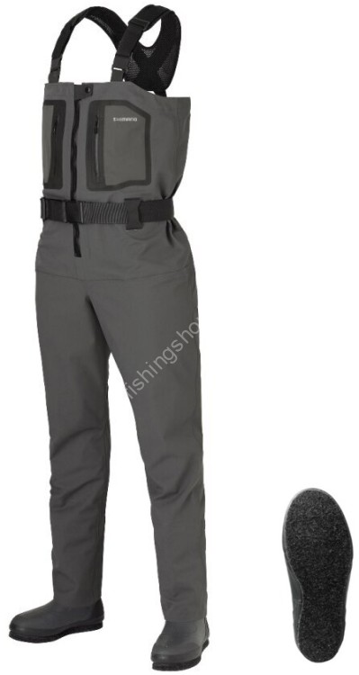 SHIMANO FF-001V DS+4 Stretch Wader Cut Pin Felt Charcoal Gray L