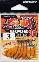 DECOY Makisasu Hook Worm30 [NS Black] #3 (6pcs)