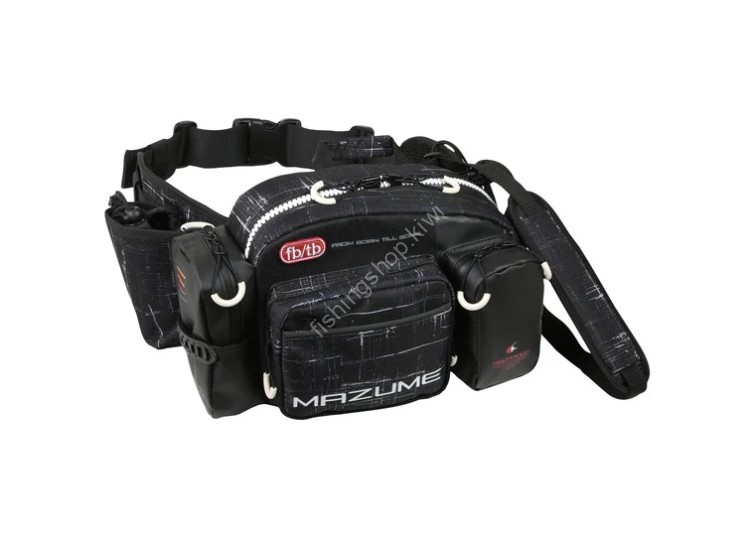 MAZUME Red Moon Waist Bag V #Black Kasuri