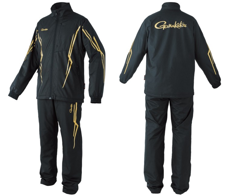GAMAKATSU GM3682 Windbreaker Suit (Black x Gold) L