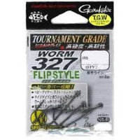 GAMAKATSU Worm 327 Flip Style [NS Black] #3/0 (4pcs)