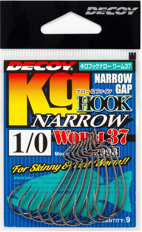 DECOY KG Hook Narrow Worm37 [NS Black] #5/0 (5pcs)
