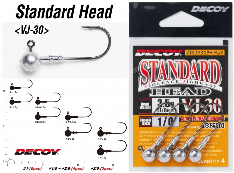 DECOY Standard Head [NS Black] 3.5g #1/0 (4pcs)