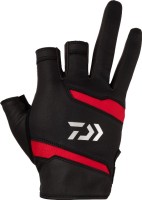 DAIWA DG-1424 Leather Fit Gloves 3 Pieces Cut (Black) XL