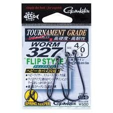 GAMAKATSU Worm 327 Flip Style [NS Black] #4/0 (3pcs)