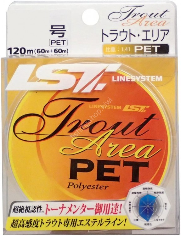 LINE SYSTEM Trout Area Pet [Polyester] Natural 120m (60m + 60m) #0.3