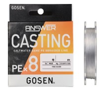 GOSEN Answer Casting PE×8 [Fine Silver] 200m #0.8 (16lb)