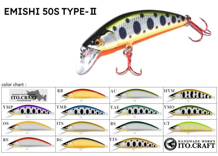 ITO.CRAFT Emishi Minnow 50S Type-II #HYM Lures buy at Fishingshop.kiwi