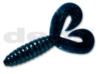 DEPS DeathAdder Grub Twin-Tail 4.5" #07 Black / Blue Flake