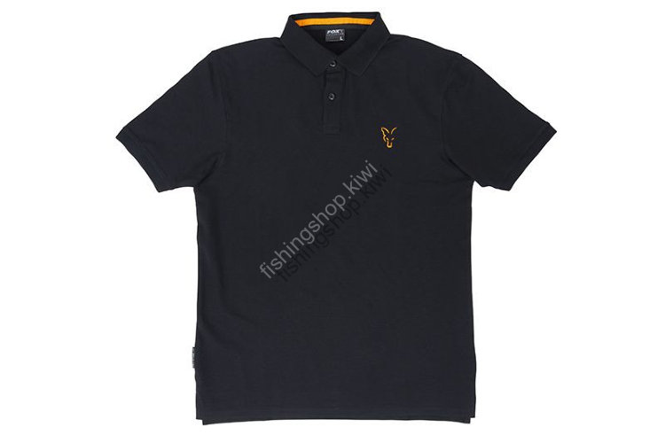 Fox black orange polo shirt M