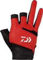 DAIWA DG-1424 Leather Fit Gloves 3 Pieces Cut (Red) M