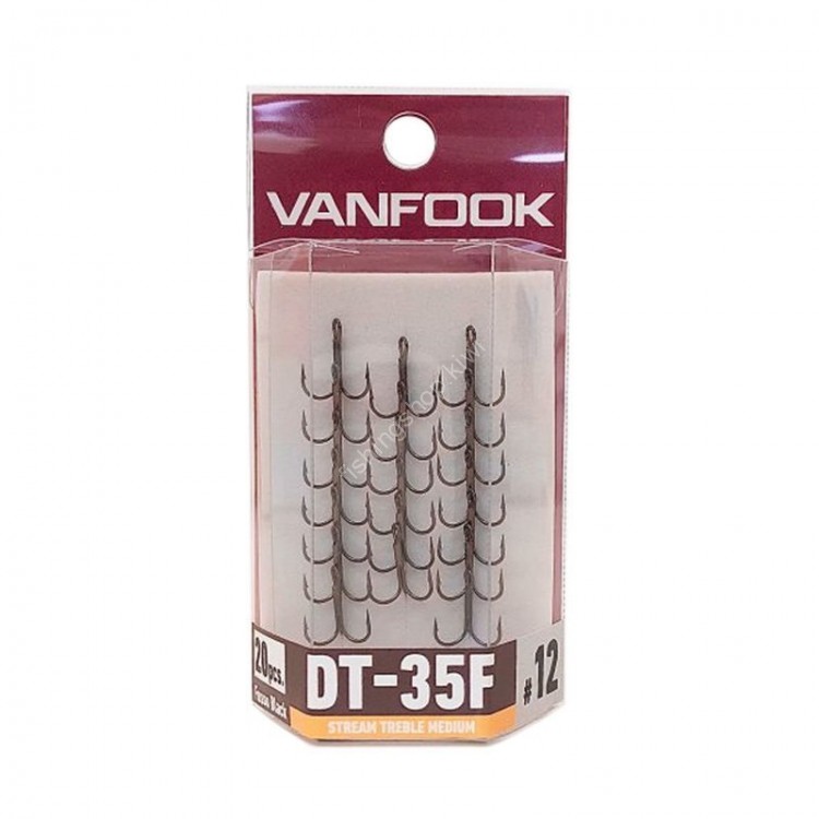 VANFOOK Stream Treble Medium DT-35F [Fluorine Black] #12 (20pcs)
