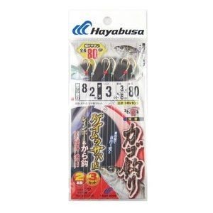 HAYABUSA Hitottobi Keimura Mackerel Skin Rainbow & Bare Hook HN105 [Gold] 2 Hooks 80cm 8-3 (3pcs)