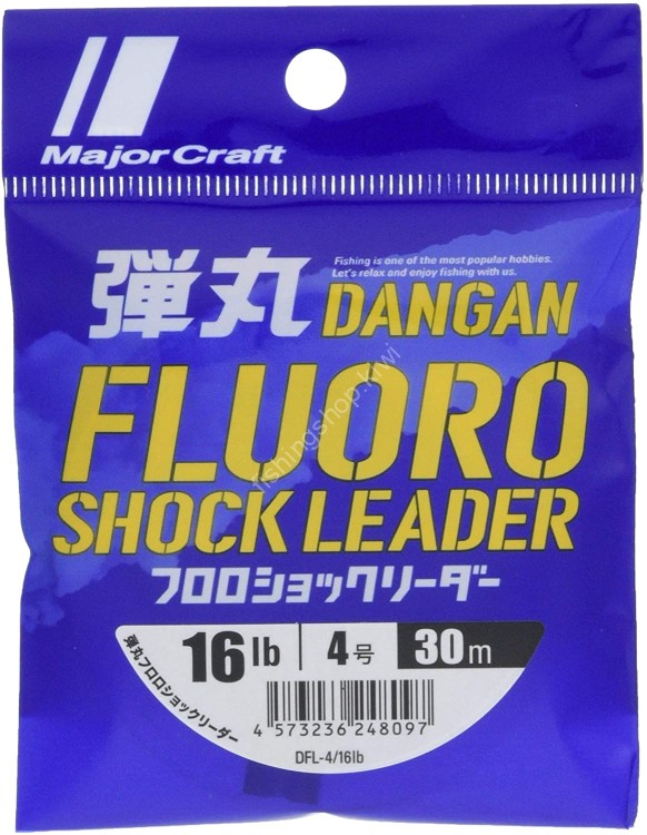 MAJOR CRAFT Dangan Fluoro Shock Leader [Natural] 30m #4 (16lb)
