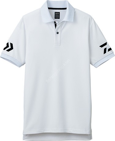 DAIWA DE-7906 Short Sleeve Polo Shirt (White x Black) L