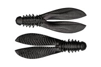 JACKALL Ribbing Bunny 3.8'' #Straight Black (5pcs)