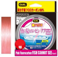 DUEL H4392- Pink Fluorocarbon "Fish Cannot See" Iso Harisu [Stealth Pink] 50m #2.5 (10lbs)