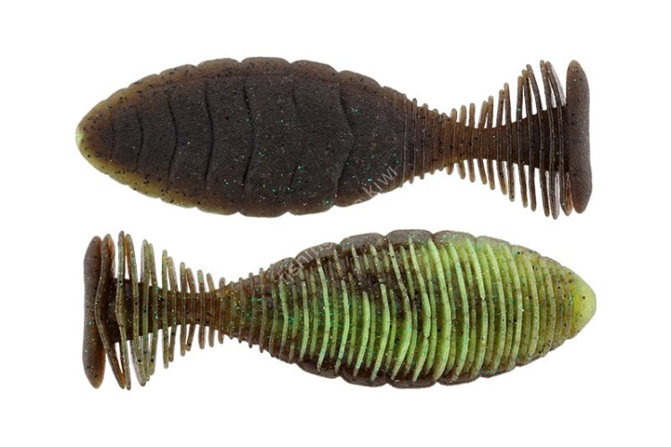 JACKALL Shibo Flat 3.6" #Jimmy Green Pumpkin/Chart (5pcs)