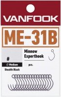 VANFOOK Minnow Experthook Medium ME-31 [Stealth Black] #5 (16pcs)