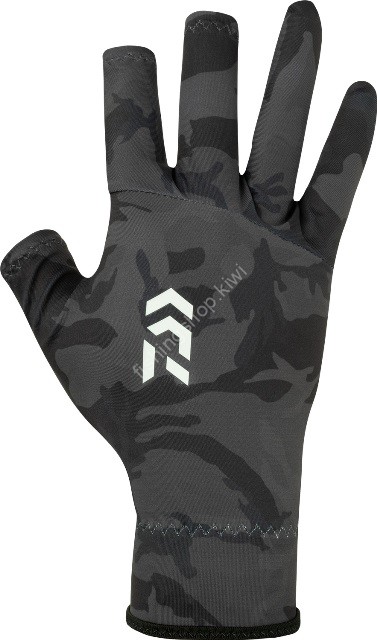 DAIWA DG-8224 Flat Palmless Gloves (Black Camo) M