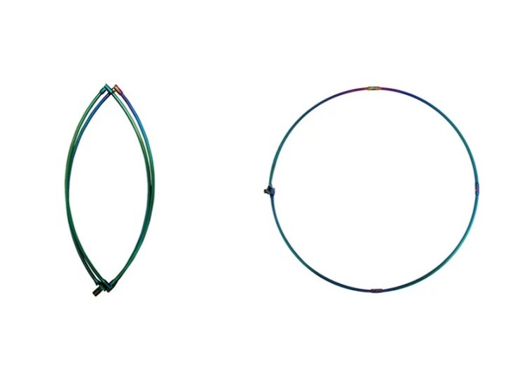 NISSIN Zerosum Ash Frame (folded in four) Titanium #Rainbow 50cm