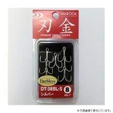 VANFOOK Strong Fine Treble Hook Barbless DT-38BL S [Silver] #12 (7pcs)
