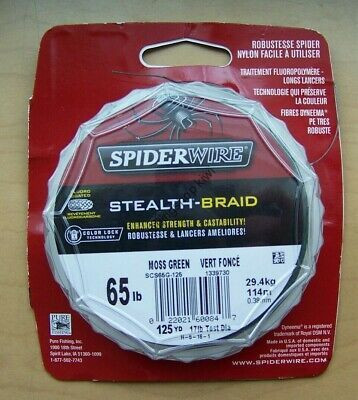 SPIDERWIRE Stealth Braid [Moss Green] 125yd 65lb Fishing lines