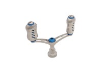LIVRE 4738 Double Handle Wing 72 Fino Knob for Shimano S2 #Titanium/Blue