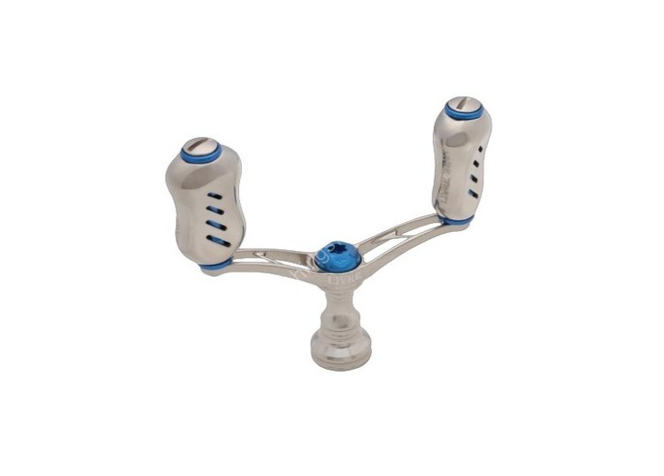 LIVRE 4738 Double Handle Wing 72 Fino Knob for Shimano S2 #Titanium/Blue