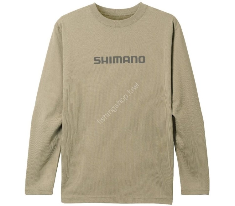 SHIMANO SH-011V Cotton Logo Long Sleeve (Beige) M