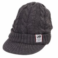 MAZUME MZCP-F518 Cable Knit Cap With Brim Charcoal