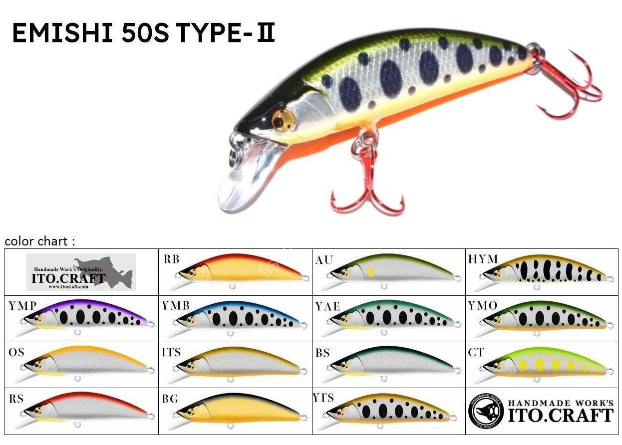 ITO.CRAFT Emishi Minnow 50S Type-II #YTS Lures buy at Fishingshop.kiwi