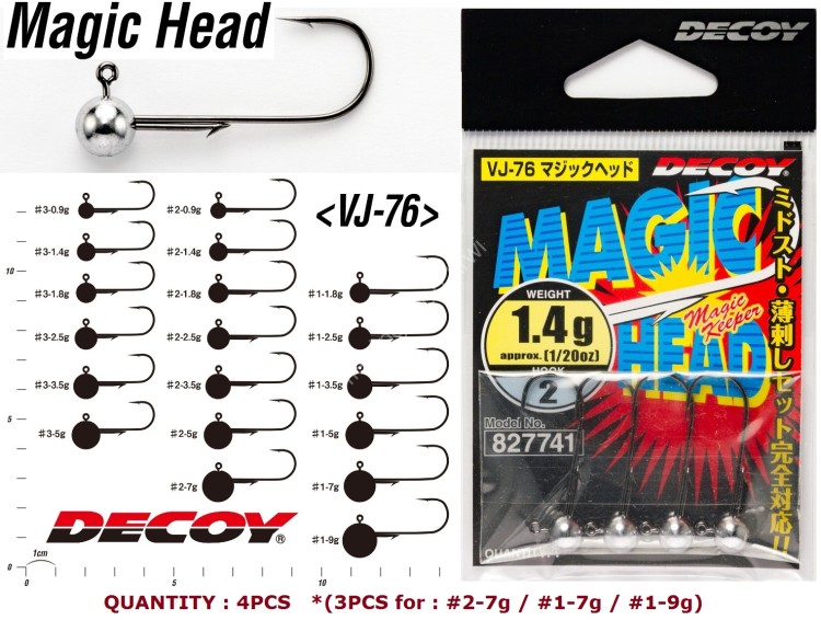 DECOY Magic Head VJ-76 [NS Black] 3.5g #2 (4pcs)