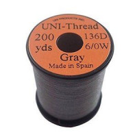 TIEMCO Uni 6/0 Waxed Thread Gray #165