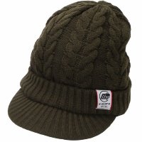MAZUME MZCP-F518 Cable Knit Cap With Brim Green