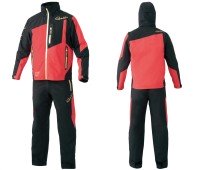 GAMAKATSU GM3571 Ultema Shield 200 Windup Rain Suit (Black x Red) LL