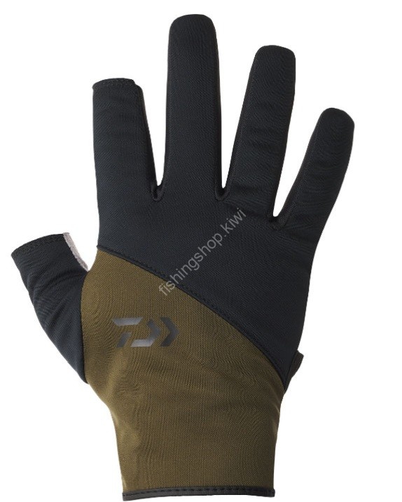 DAIWA DG-5324W Windproof Light Game Gloves 2 Pieces Cut (Olive) M