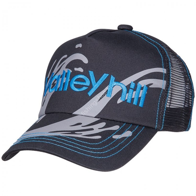 VALLEY HILL Half Mesh Cap Black / Blue Logo