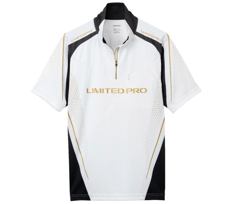 SHIMANO SH-125W Limited Pro Half Zip Shirt Short Sleeve Limited White 2XL