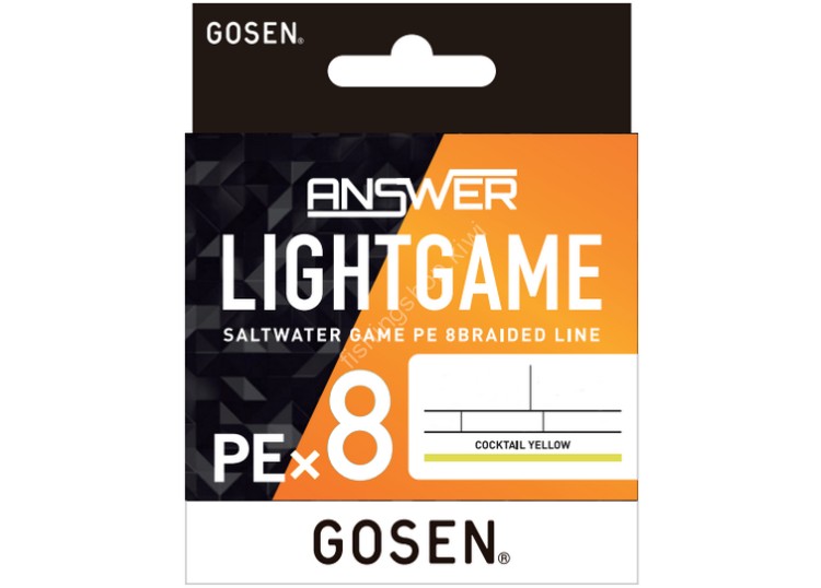 GOSEN Answer Light Game PE x8 [Cocktail Yellow] 150m #0.5 (12lb)