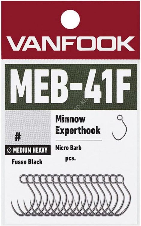 VANFOOK Minnow Expert Hook Medium Heavy Wire Micro Barb MEB-41F [Fluorine Black] #6 (16pcs)