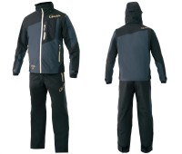 GAMAKATSU GM3571 Ultema Shield 200 Windup Rain Suit (Black x Gray) M