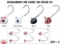 DAIWA Gekkabijin SW Light Jig Head SS Red Glow 1.5g #6