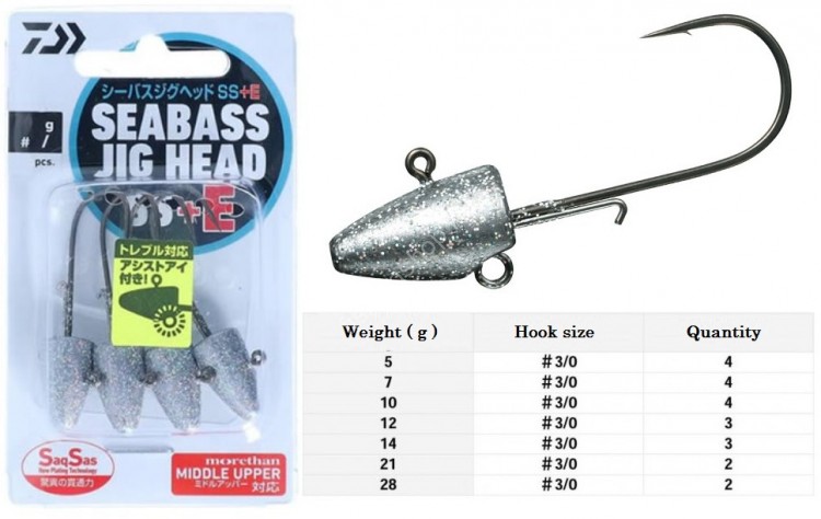 DAIWA Seabass Jig Head SS+E 28g #3/0