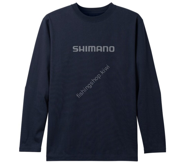 SHIMANO SH-011V Cotton Logo Long Sleeve (Neo Navy) M