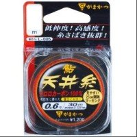 GAMAKATSU Ayu Tenjo Ito Fluoro [Fluorescent Yellow /w Red marking] 30m #0.8